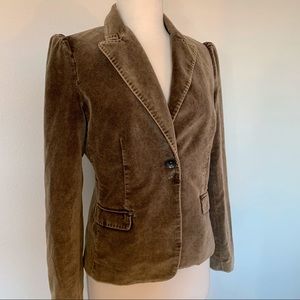 VINTAGE Fillmore Studio boho tan velvet blazer